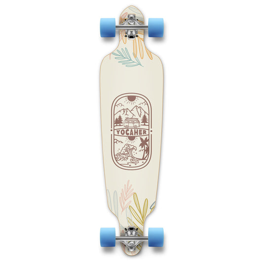 Yocaher Drop Through Longboard Complete - Adventure Colored