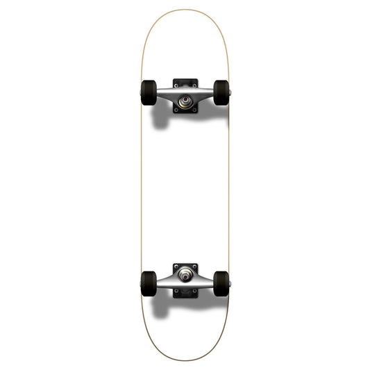 Yocaher Complete Blank Skateboard 7.75" - Painted White