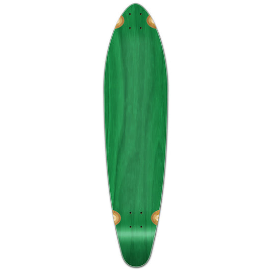 Yocaher Kicktail Longboard Deck - Stained Green