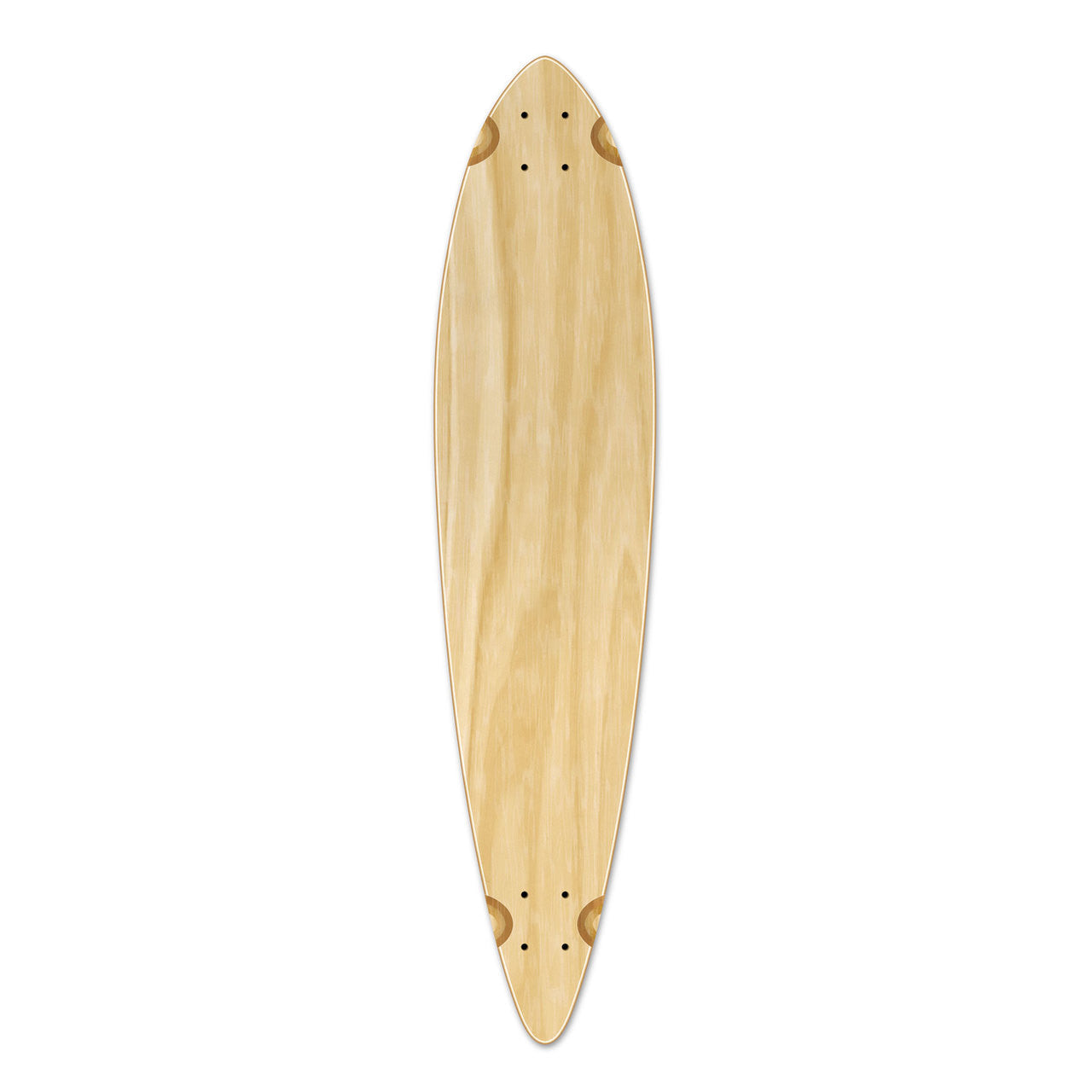 Yocaher Pintail Longboard Deck - Natural