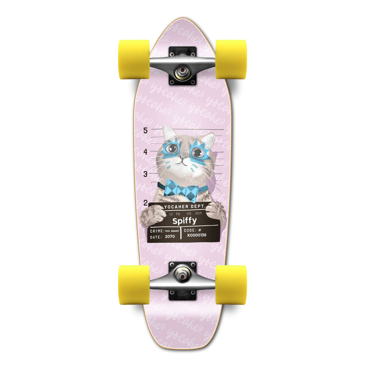 Yocaher Mini Cruiser Complete  -  Rockstar Kitty Cat - Pink Spiffy