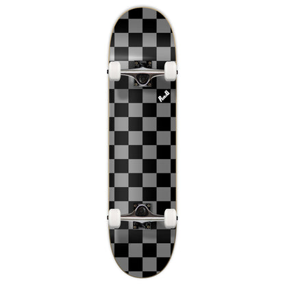 Yocaher Complete Skateboard 7.75" - Checker Silver