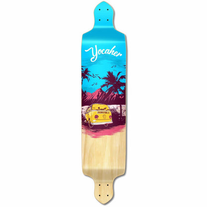 Yocaher Drop Down Longboard Deck-  VW Series - Blue N' Red