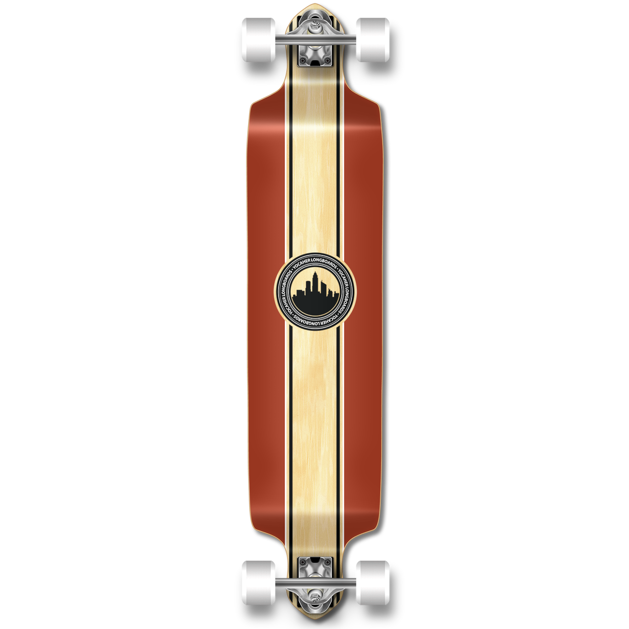Yocaher Drop Down Longboard Complete - Crest Burgundy