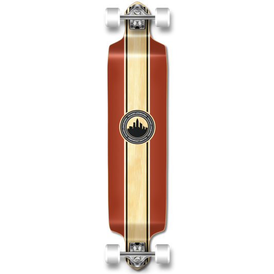 Yocaher Drop Down Longboard Complete - Crest Burgundy