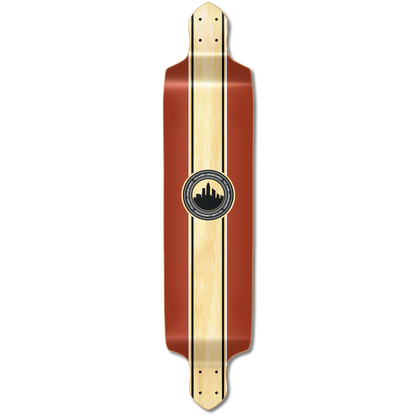 Yocaher Drop Down Longboard Deck - Crest Burgundy