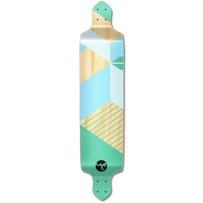 Yocaher Drop Down Longboard Deck -  Geometric Series - Green