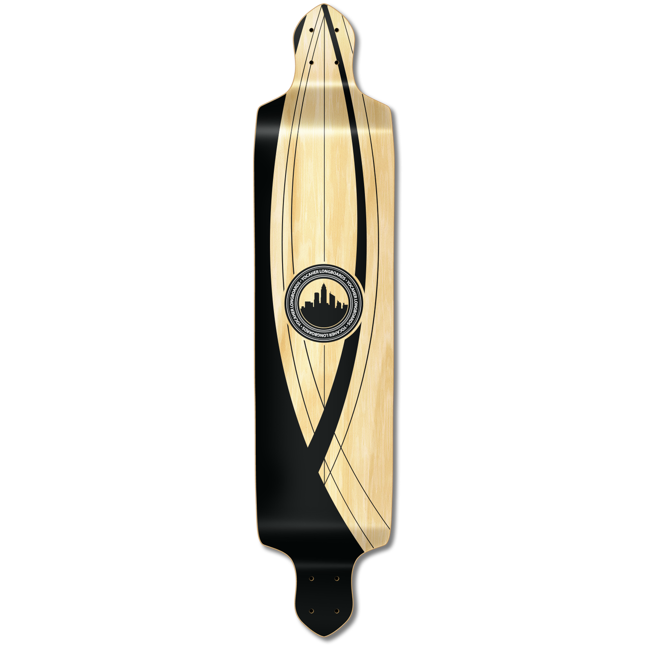 Yocaher Drop Down Longboard Deck - Crest Onyx