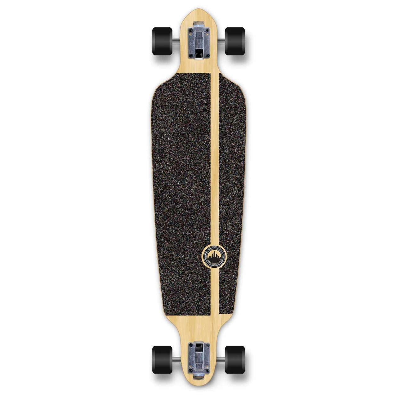 Yocaher Drop Through Longboard Complete - Black Digital Wave