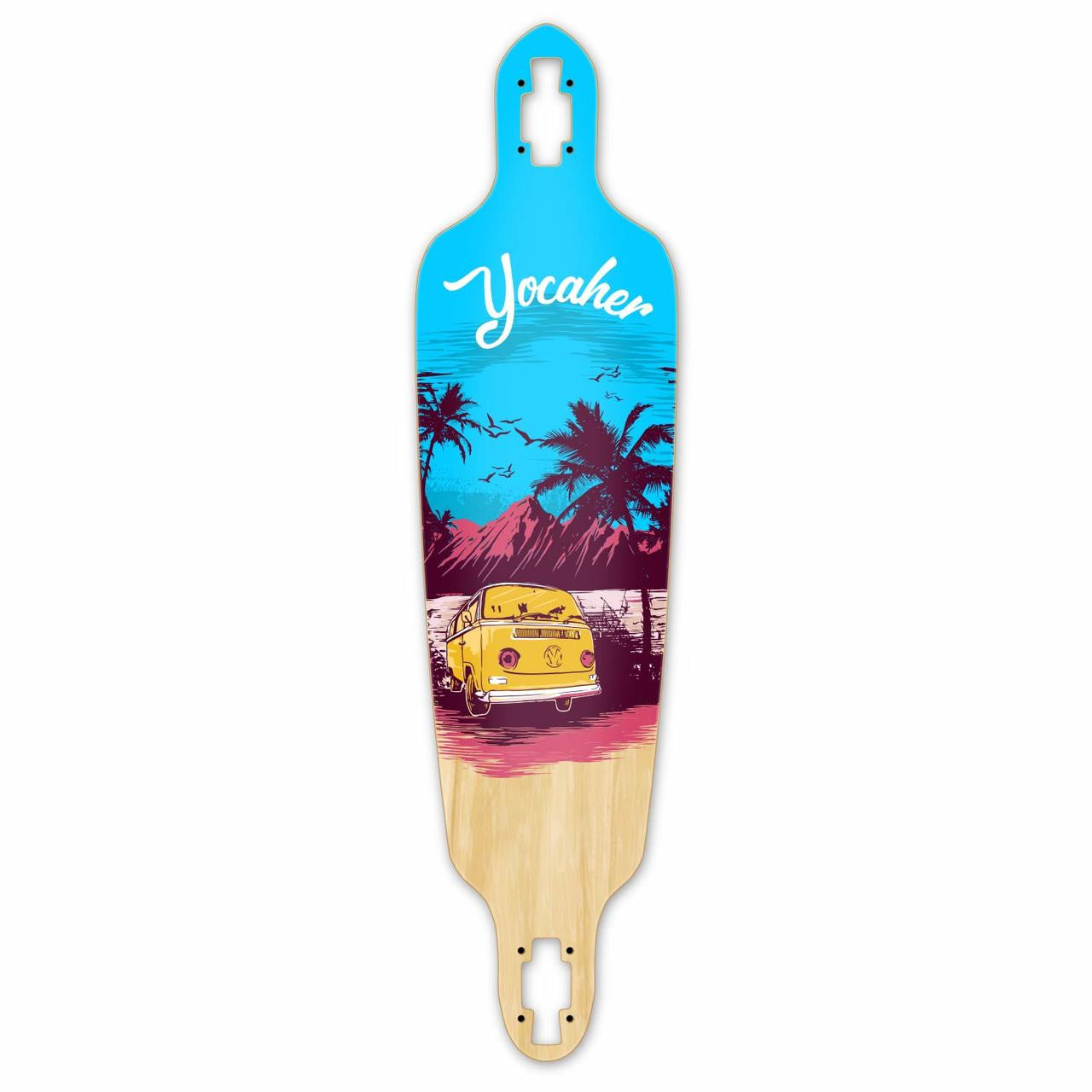 Yocaher Drop Through Longboard Deck -  VW Series - Blue N' Red