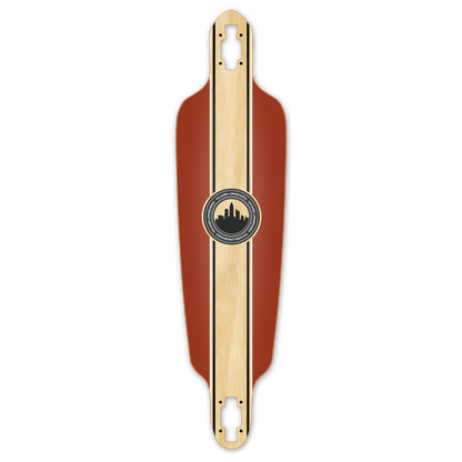 Yocaher Drop Through Longboard Deck - Crest Burgundy