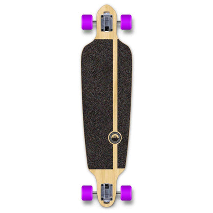 Yocaher Drop Through Longboard Complete - Geometric Series - Purple