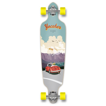 Yocaher Drop Through Longboard Complete - VW Beetle Series - Red