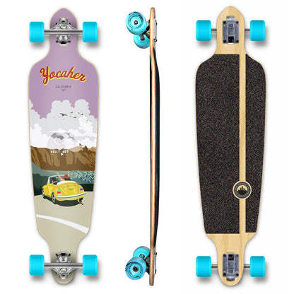 Yocaher Drop Through Longboard Complete - VW Beetle Series - Yellow