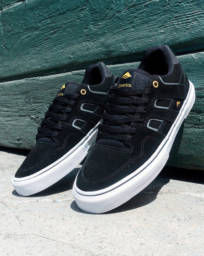 Emerica Mens Tilt G6 Vulc Black White Gold Shoes