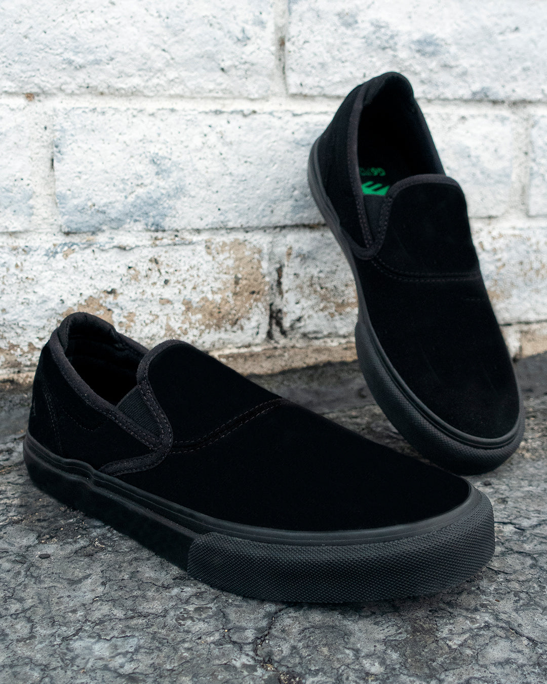 Emerica Mens Wino G6 Slip-On Black Shoes