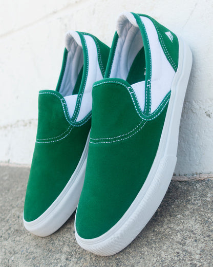 Emerica Mens Wino G6 Slip-On Green White Gum Shoes