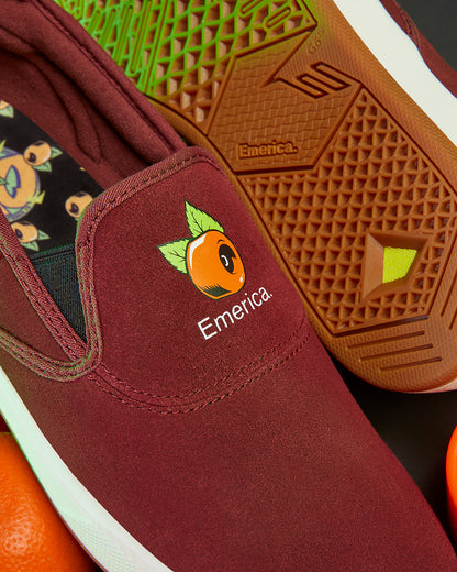 Emerica Mens Wino G6 Slip Cup X Oj Burgundy Shoes