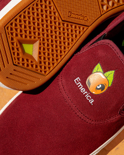 Emerica Mens Wino G6 Slip Cup X Oj Burgundy Shoes