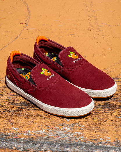 Emerica Mens Wino G6 Slip Cup X Oj Burgundy Shoes