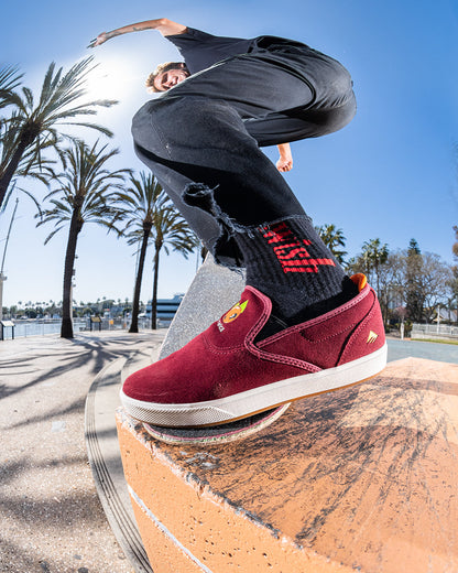 Emerica Mens Wino G6 Slip Cup X Oj Burgundy Shoes