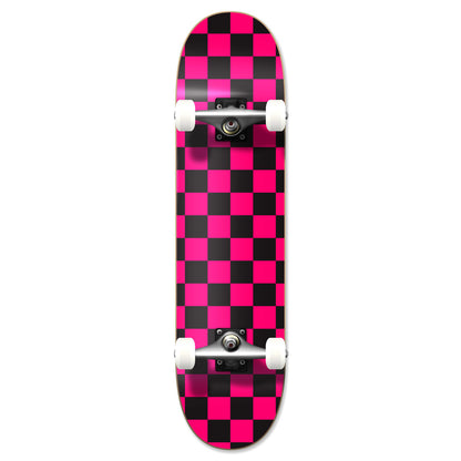 Yocaher Complete Skateboard 7.75" - Checker Pink