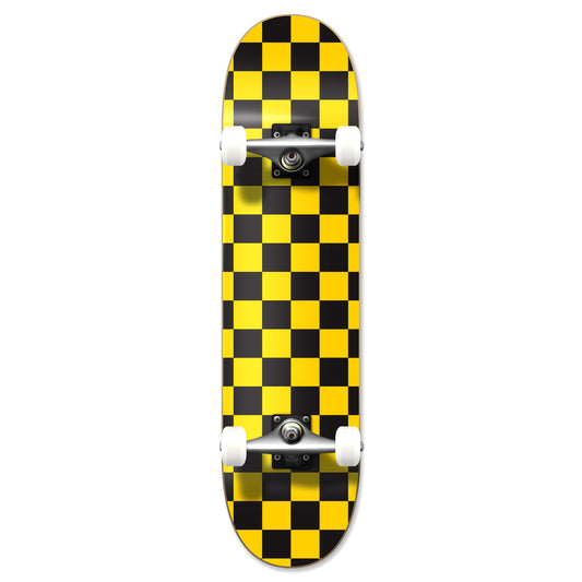 Yocaher Complete Skateboard 7.75" - Checker Yellow
