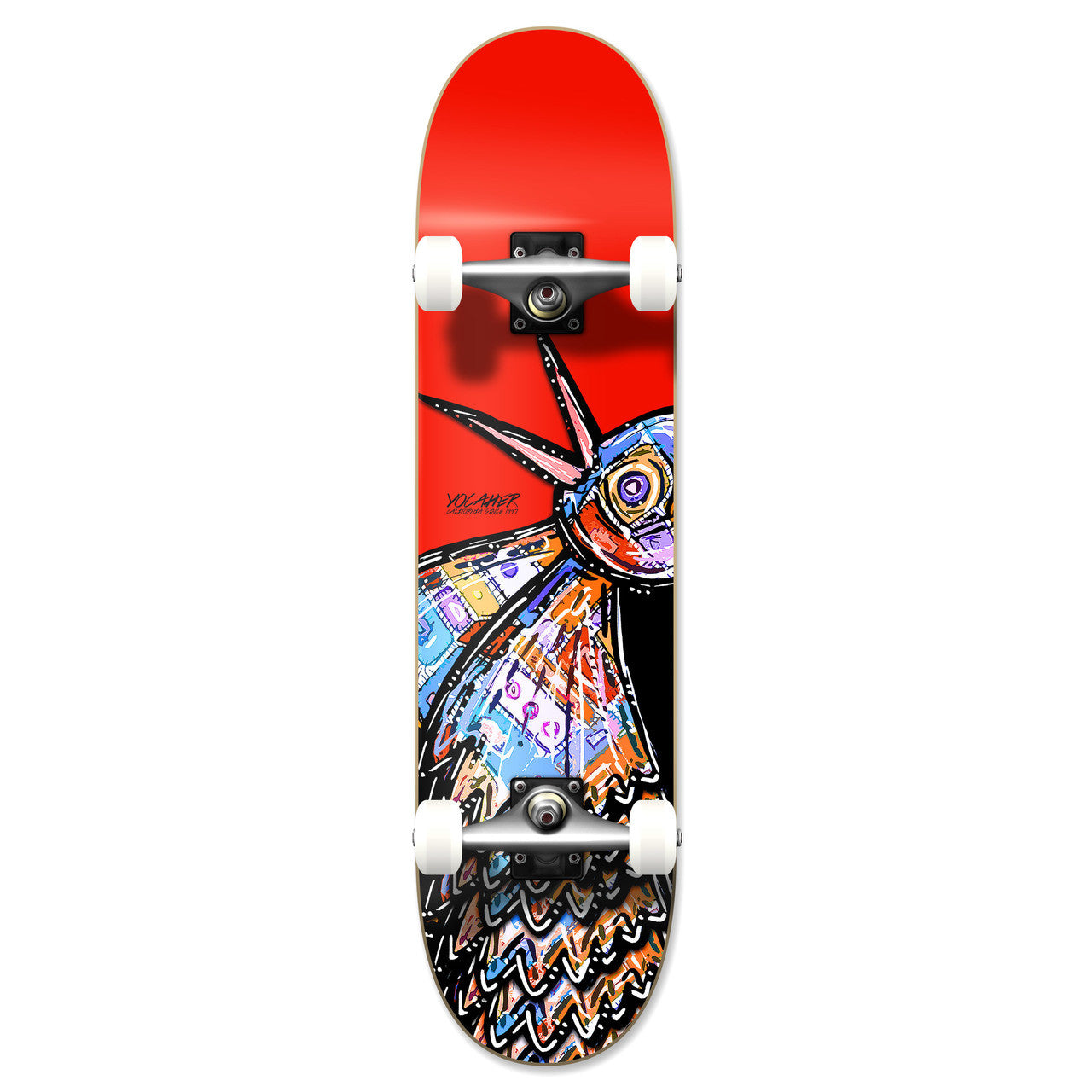 Yocaher Complete Skateboard 7.75" - The Bird Red