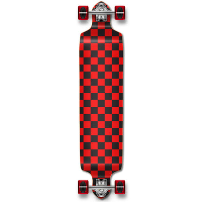 Yocaher Drop Down Longboard Complete - Checker Red