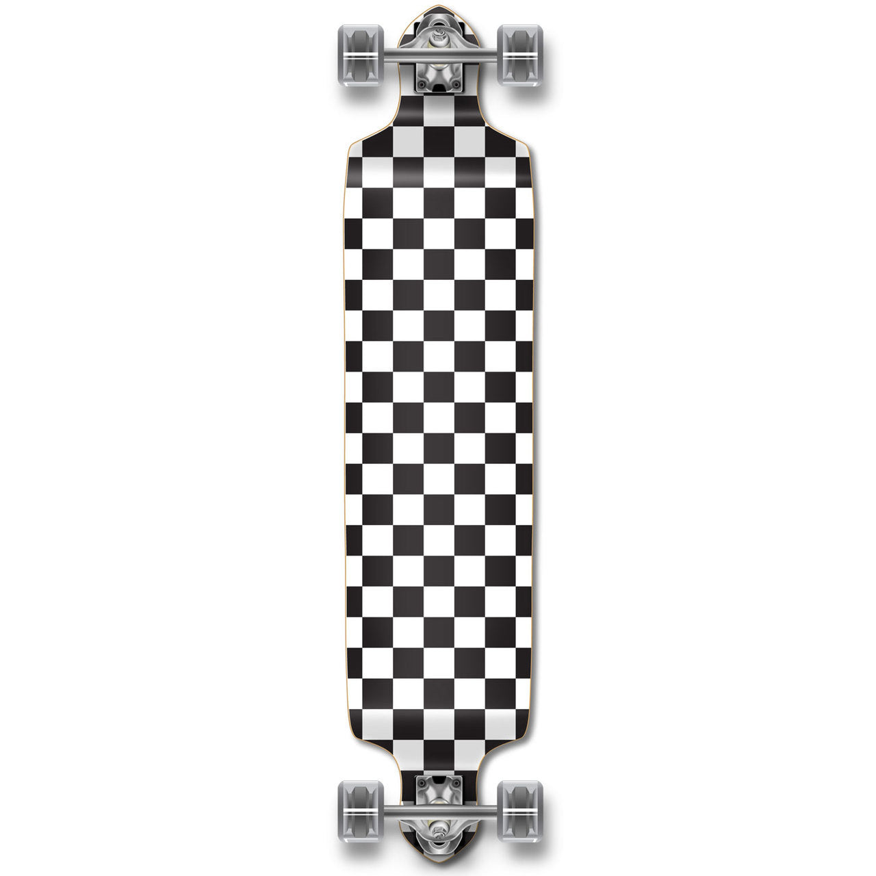 Yocaher Drop Down Longboard Complete - Checker White