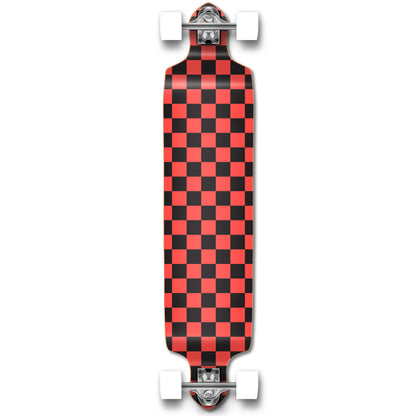 Yocaher Drop Down Longboard Complete - Checker Orange