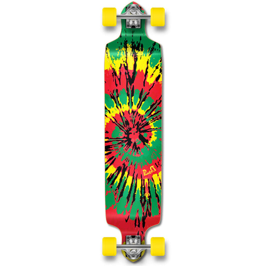 Yocaher Drop Down Longboard Complete - Tiedye Rasta