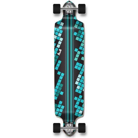 Yocaher Drop Down Longboard Complete - Black Digital Wave