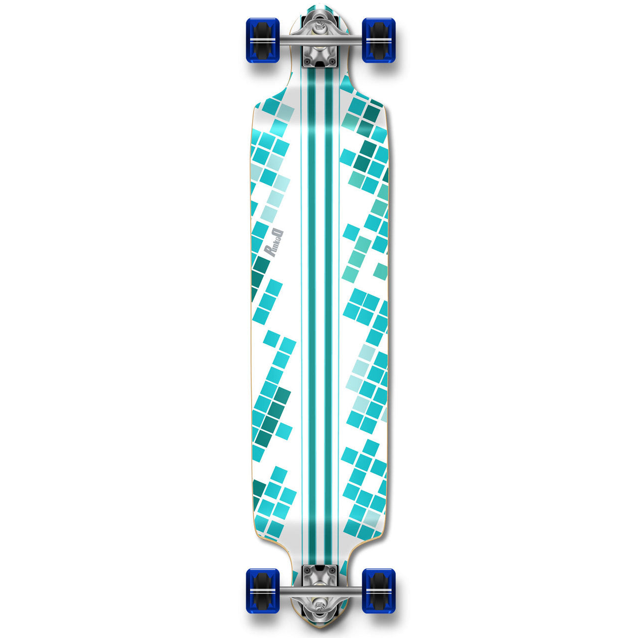 Yocaher Drop Down Longboard Complete - White Digital Wave