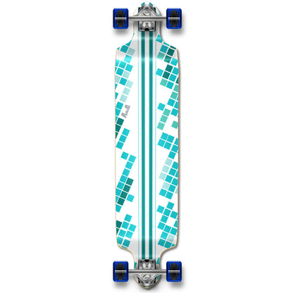 Yocaher Drop Down Longboard Complete - White Digital Wave