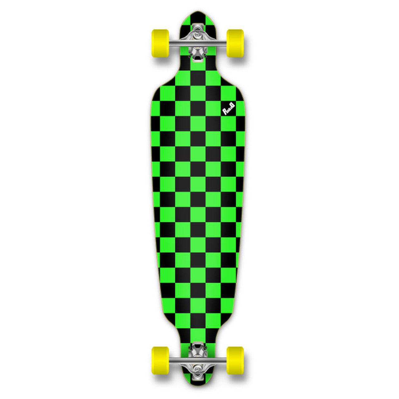 Yocaher Drop Through Longboard Complete - Checker Green