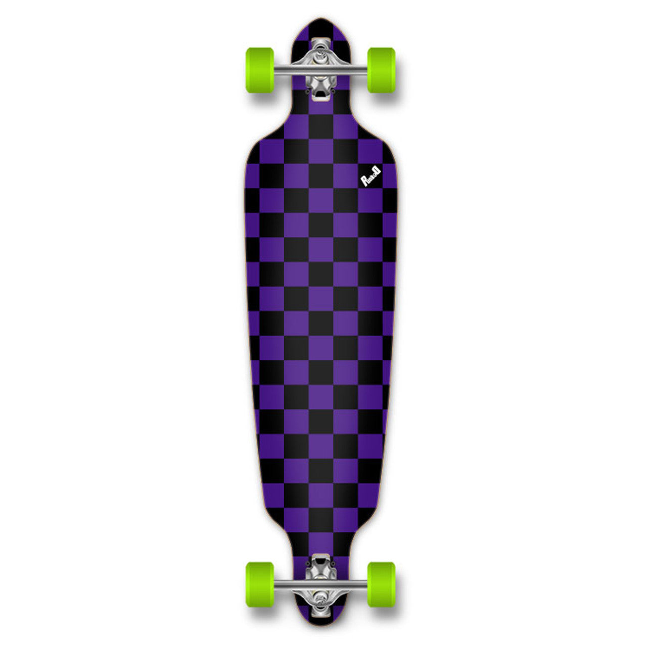Yocaher Drop Through Longboard Complete - Checker Purple