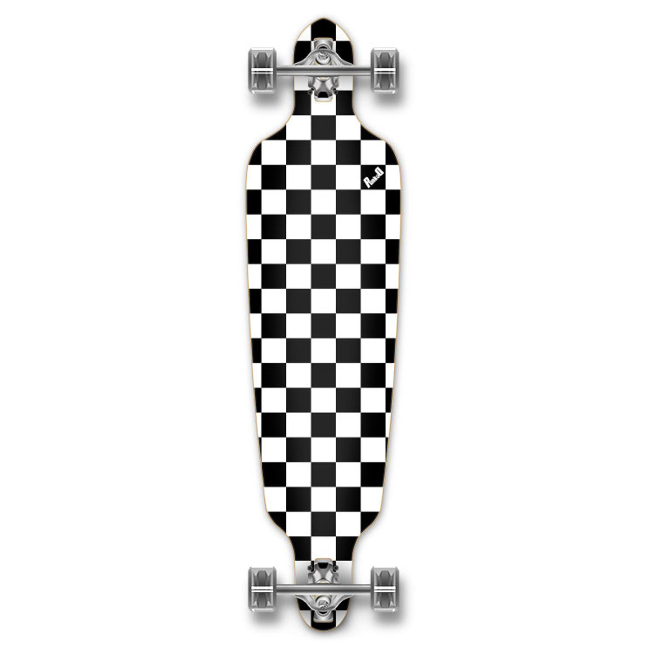 Yocaher Drop Through Longboard Complete - Checker White