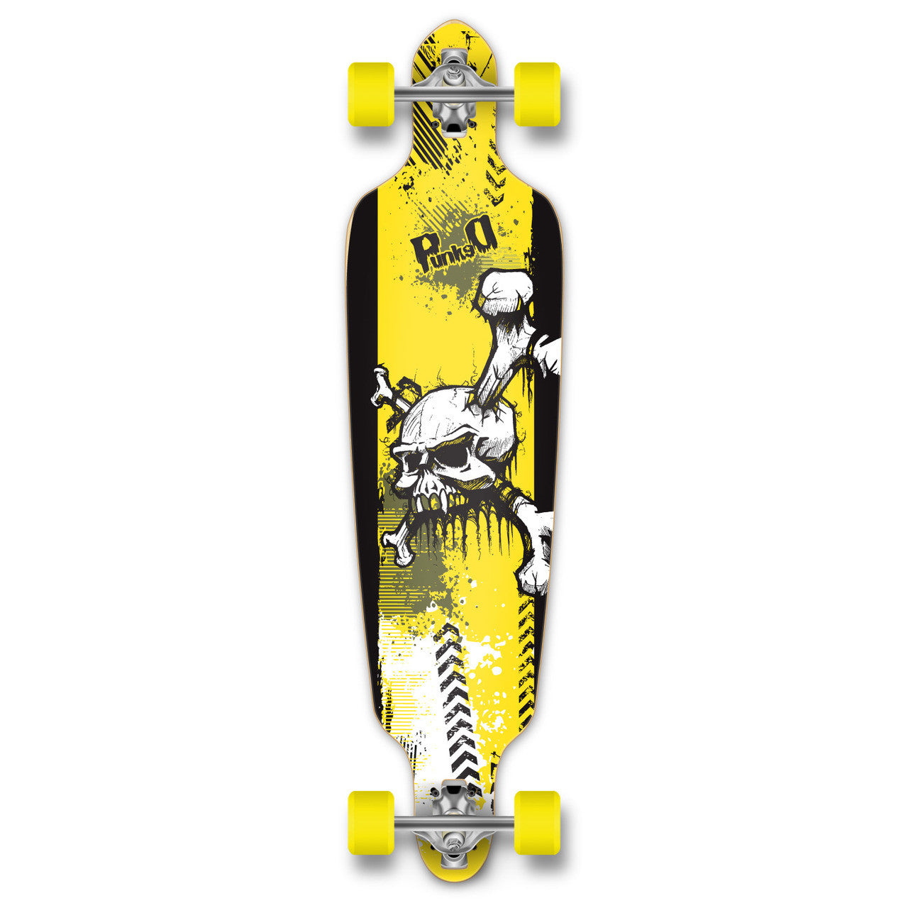 Yocaher Drop Through Longboard Complete - Y Skull