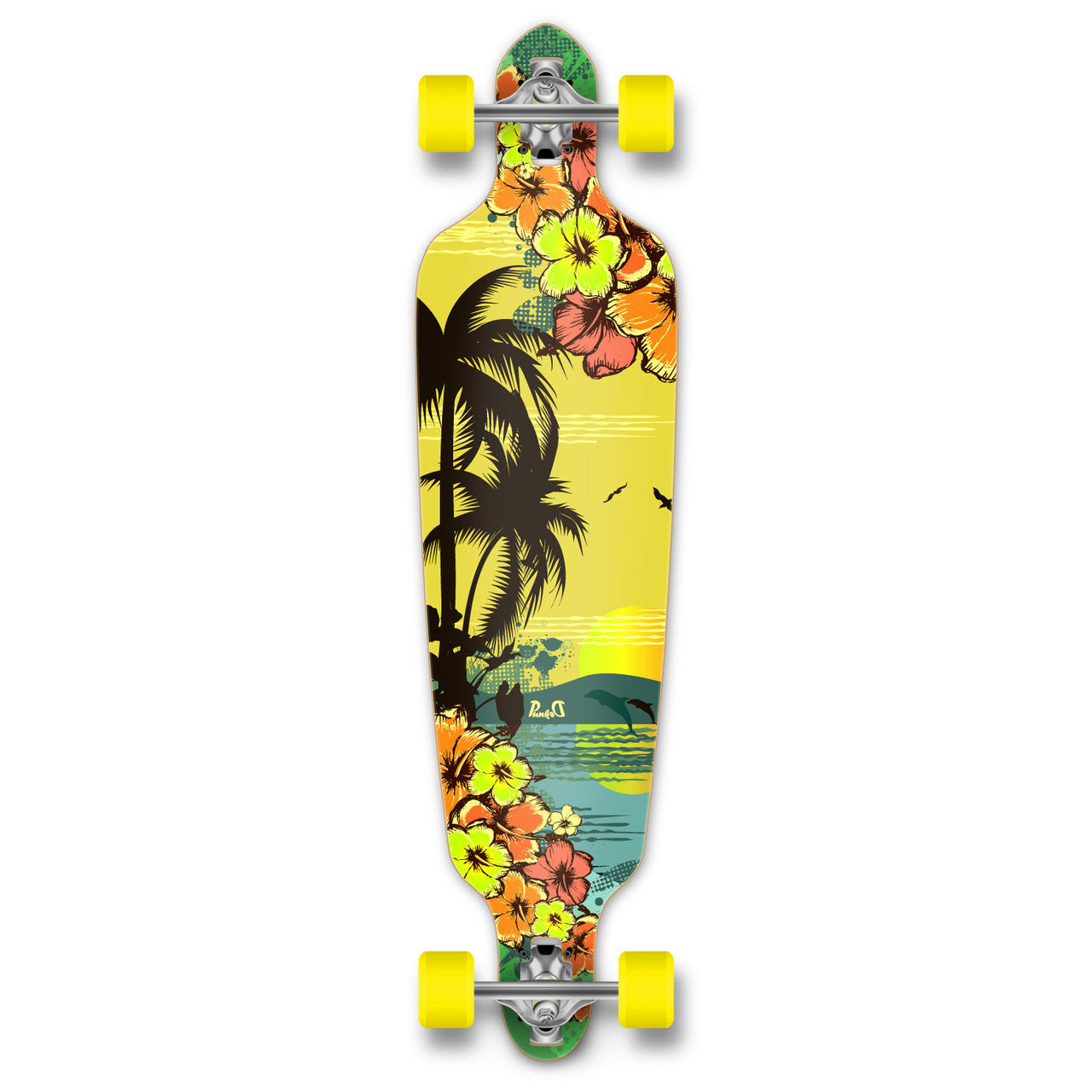 Yocaher Drop Through Longboard Complete - Tropical Day