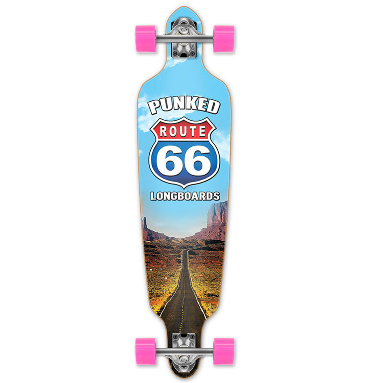 Yocaher Drop Through Longboard Complete - Route 66 Series - The Run