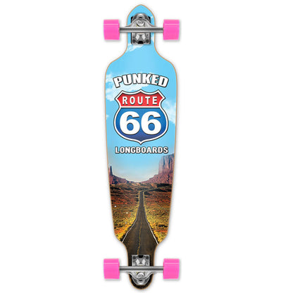 Yocaher Drop Through Longboard Complete - Route 66 Series - The Run