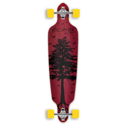 Yocaher Drop Through Longboard Complete - In the Pines : Red