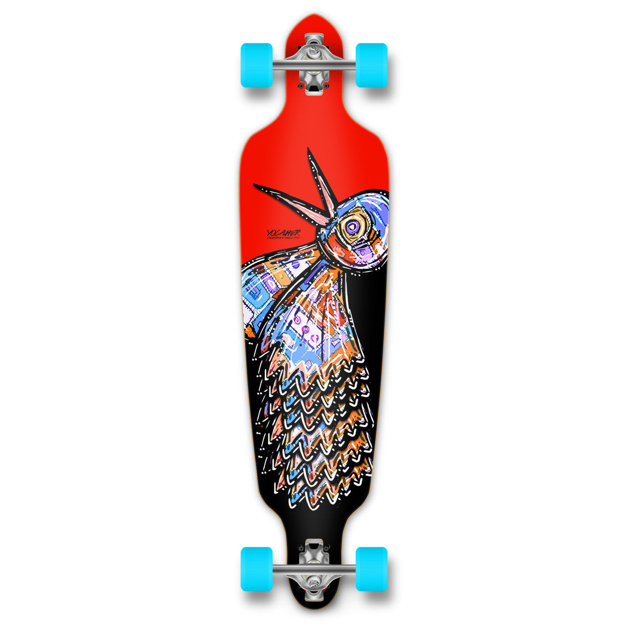 Yocaher Drop Through Longboard Complete - The Bird Red