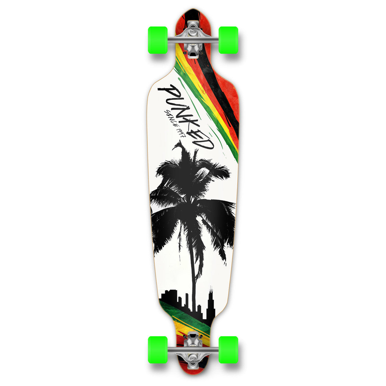 Yocaher Drop Through Longboard Complete - Palm City Rasta