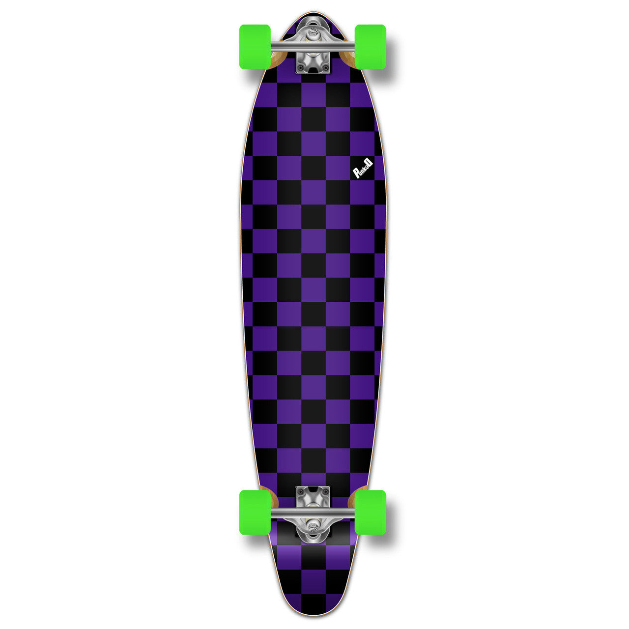 Yocaher Kicktail Longboard Complete - Checker Purple