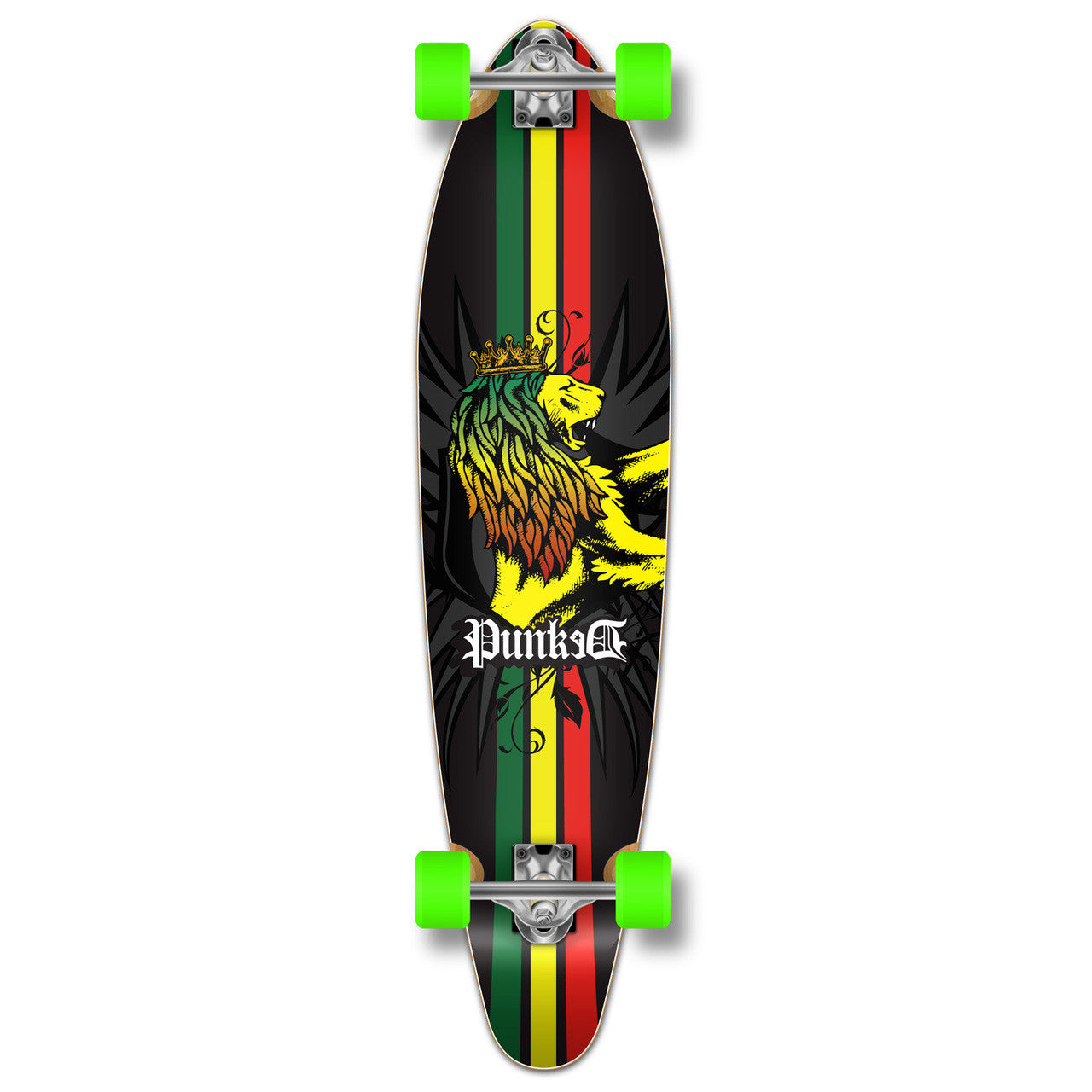 Yocaher Kicktail Longboard Complete - Rasta