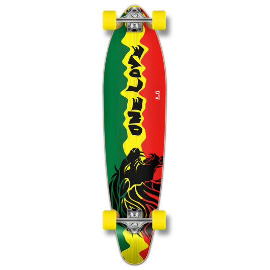 Yocaher Kicktail Longboard Complete - Rasta 2