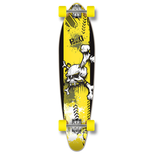 Yocaher Kicktail Longboard Complete - Y Skull