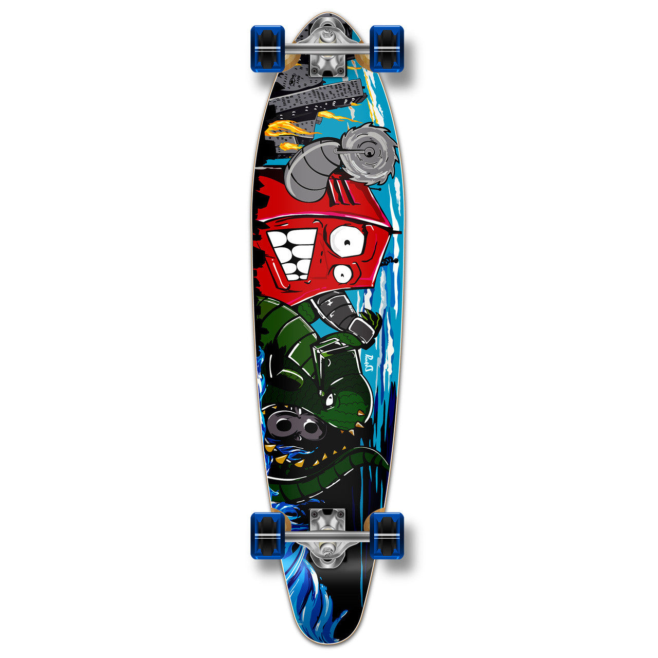 Yocaher Kicktail Longboard Complete - Robot